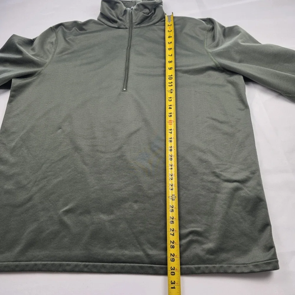 Vintage K-L Mfg Co Sleep Shirt Mens XL Green Mock Neck Zip Thermal Military
